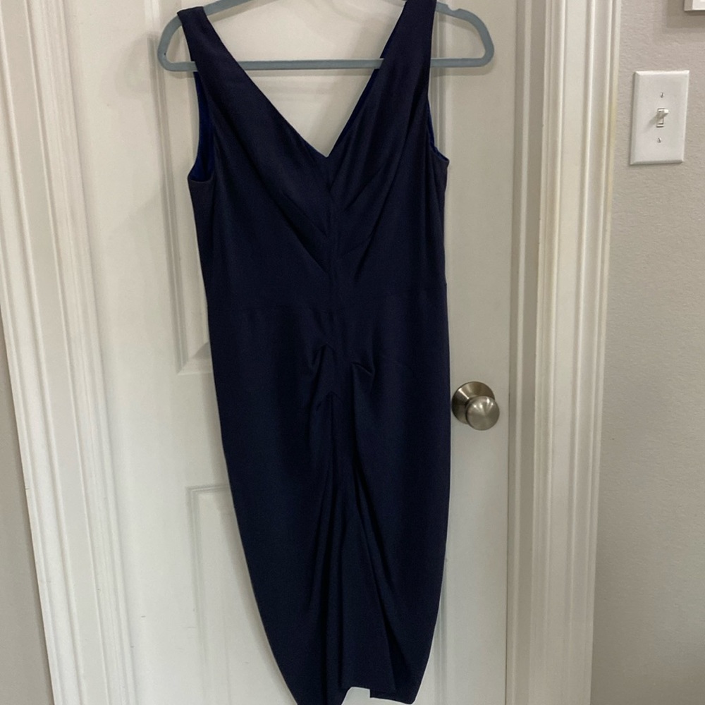 Nicole Miller navy ruched dress